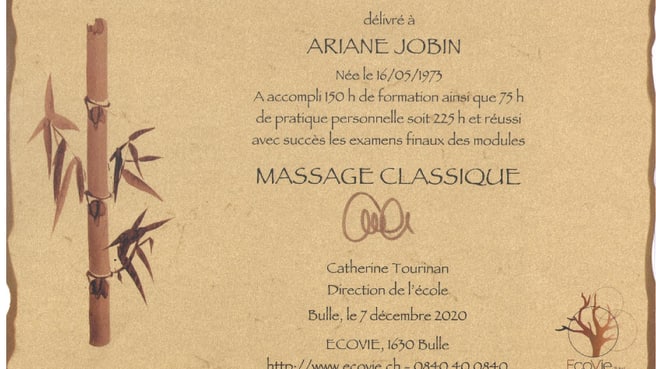 Immagine Ariane Jobin Massages, Réflexologie, Thérapie des Fascias