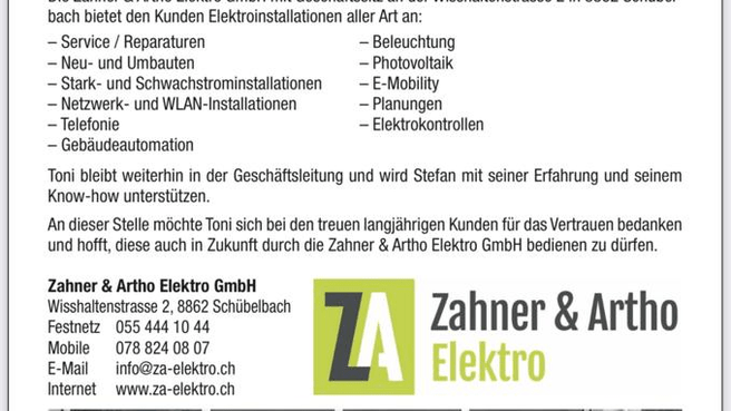 Bild Zahner & Artho Elektro GmbH