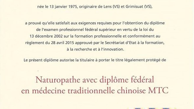 Image Cabinet Kundaria Naturopathe avec diplôme fédéral en MTC