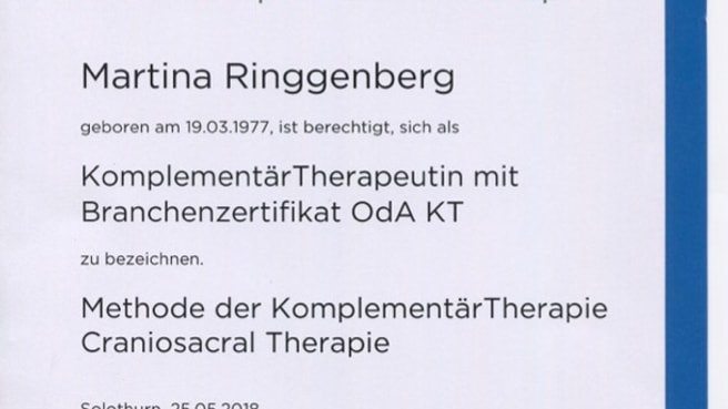 Martina Ringgenberg Craniosakral-Therapie image