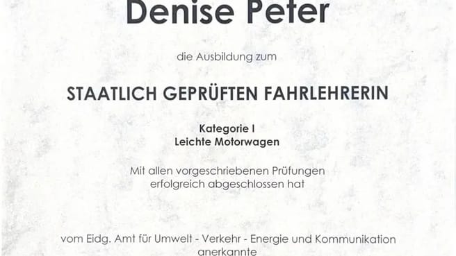 Image Denise Peter Fahrschule
