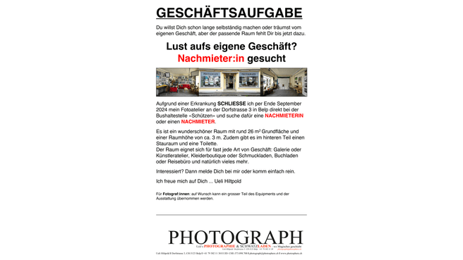 Image Ueli Hiltpolds Photographie und Schwatzladen