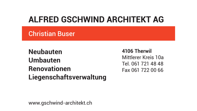 Immagine Gschwind Alfred Architekt AG