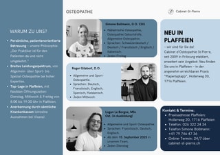 Bild Cabinet d'Ostéopathie Saint Pierre, Praxis für Osteopathie Plaffeien